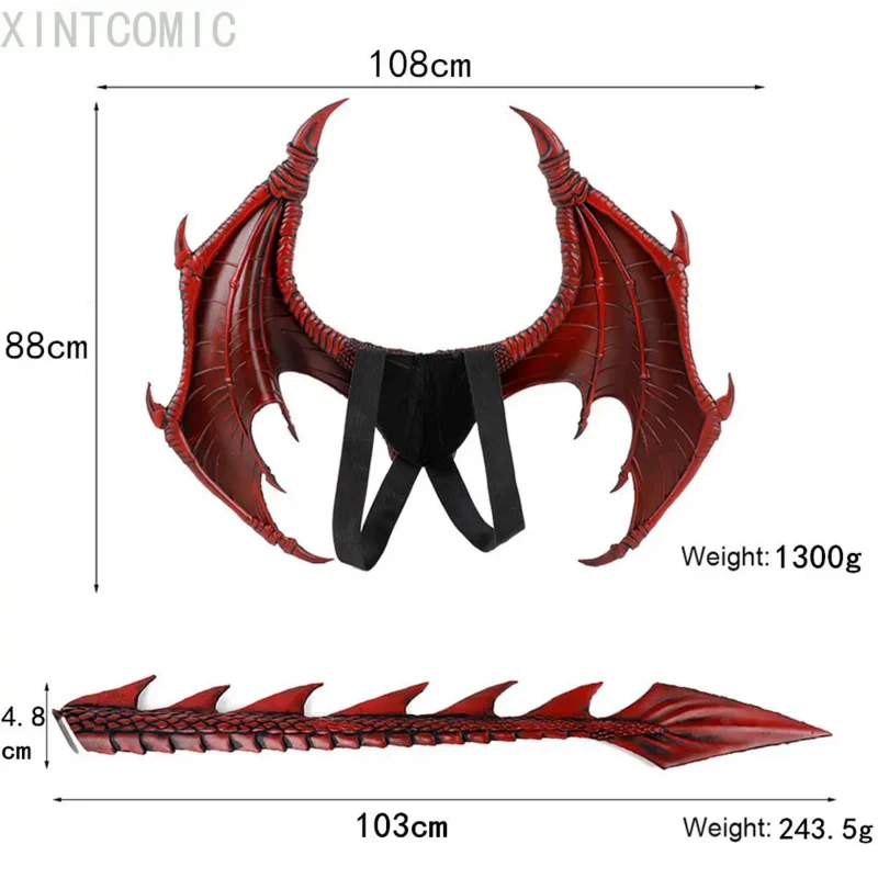 Dragon Mask Wing and Tail Adult Costume Cosplay Wedding Party Halloween Christmas Costume Decoration Wing Decorations