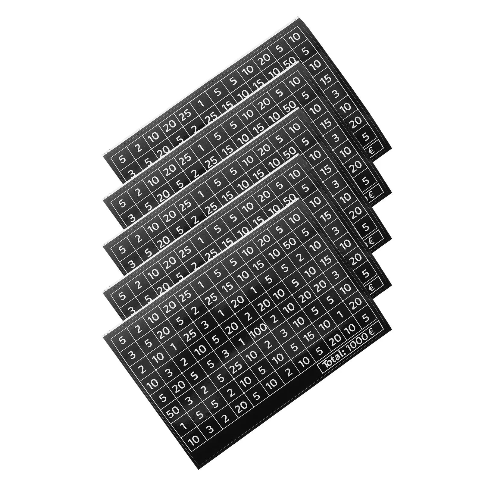 

50Pcs Euro Savings Stickers Money Saving Challenge Tracker Sheets for Coin Boxes Savings Jar Labels Budgeting Charts Digital