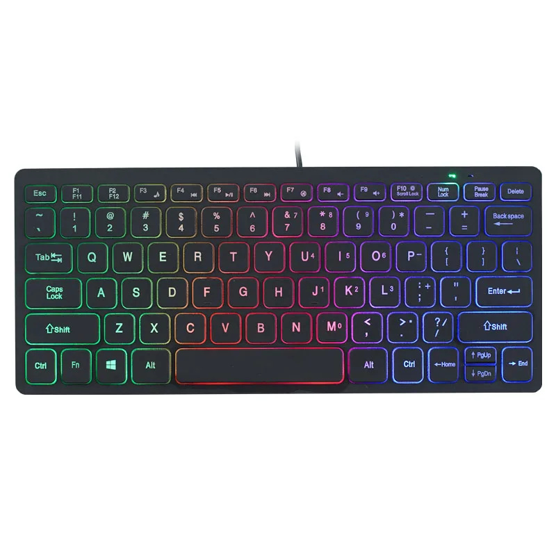 

M70 78 Key Mini Keyboard Suitable for PC Laptops,Multi-color Backlight,Chocolate Key Caps