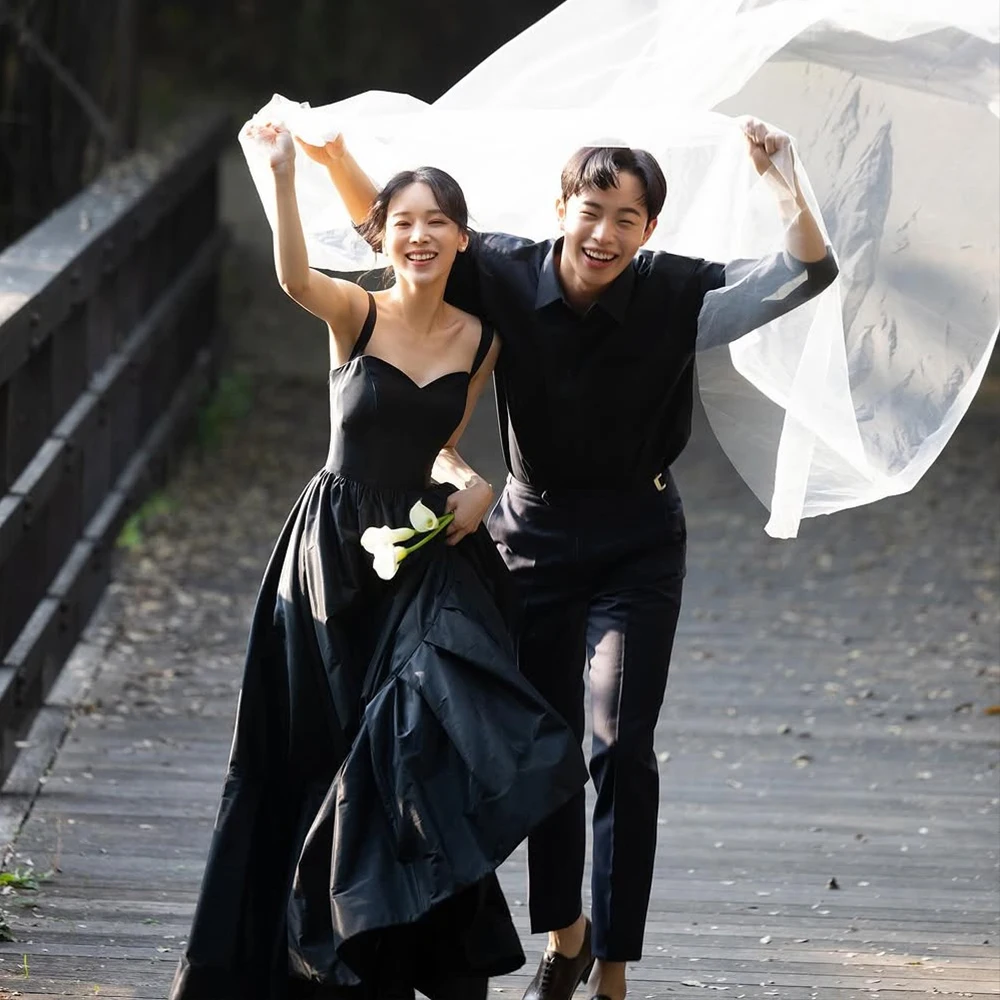 

Bowith Корейские черные платья для выпускного вечера по индивидуальному заказу Милая Colalr Вечерние платья без рукавов Свадебные платья для приема