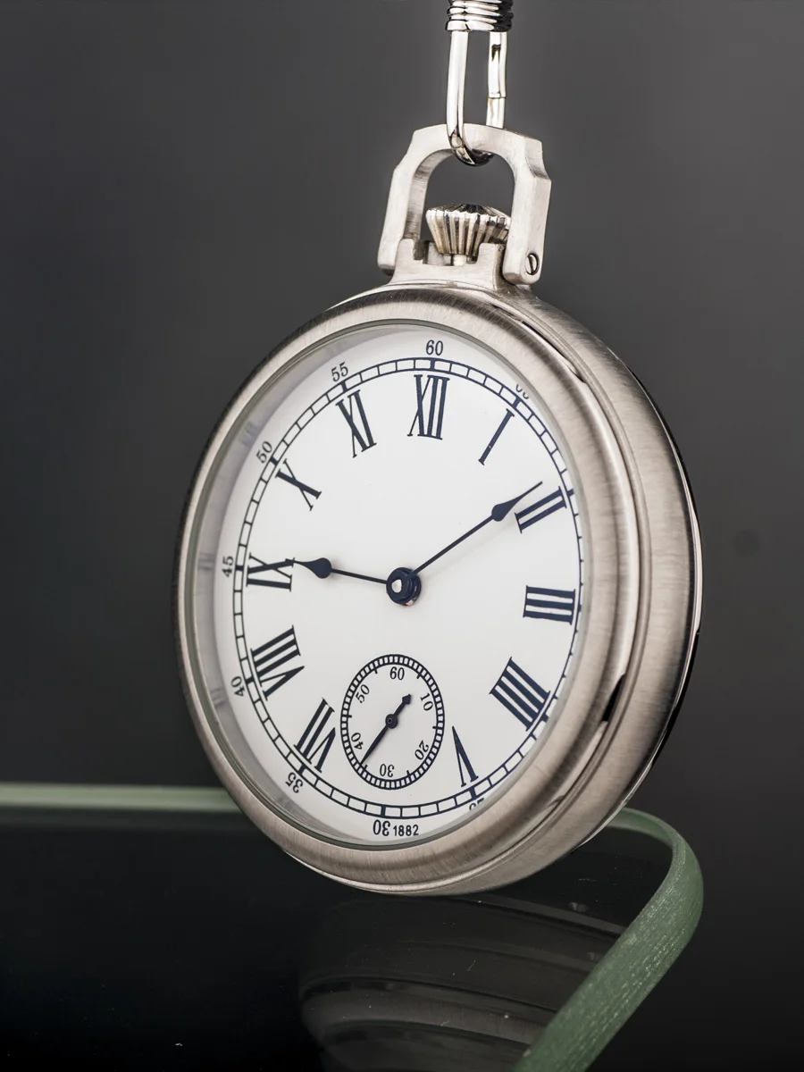 Stainless steel movement 6497 ruby bearing non-fading glass mirror pocket watch ST3600