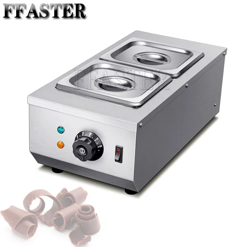 Commercial Electric 2-pot Hot Food stove Double Chocolate Stove Chocolate Tempering and Melting Machine