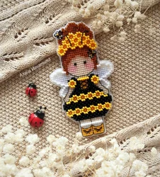 Bee Girl 17-22 Embroidery Kits,Cross Ktitch Kits,Cotton Frabric DIY Homefun Embroidery Needle Work