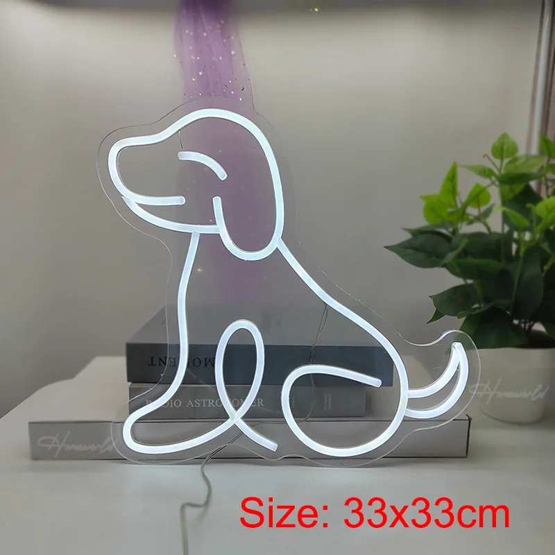 Pet Dog Neon Sign Light LED Animal French Bulldog Modeling Night Lamp Custom Logo Business Lightbox Decor Room Wall Shop Gift