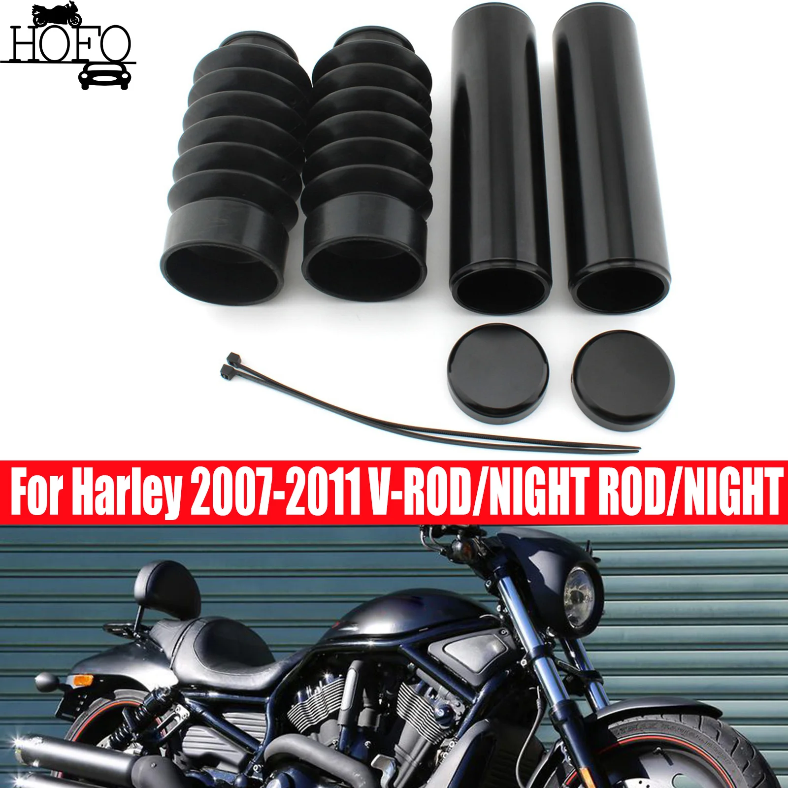 

Motorcycle Front Upper Fork Cover Lower Gaiter Boot Shock Damping Dust For Harley 2007-2011 V-ROD/NIGHT ROD/NIGHT ROD SPECIAL