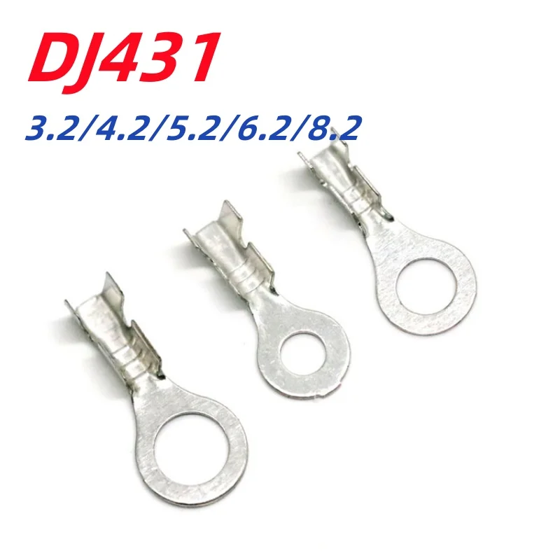 DJ431 Ring Crimp Terminals Electrical Wire Connectors Round Ferrule Lugs For Quick Splicing Cables