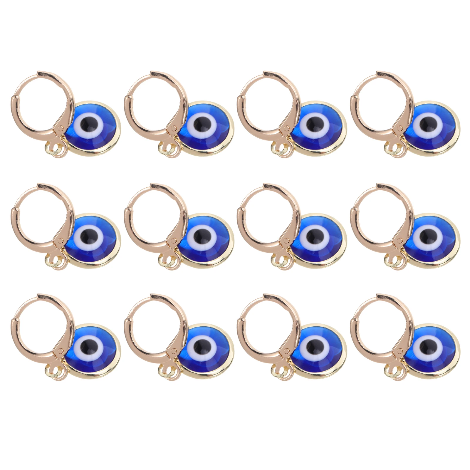 

12pcs Evil Eye Charms Handcrafted Alloy Keychain Pendant For Handbag Blue Eye Ornament Key Ring Hanging Decor For Women Party