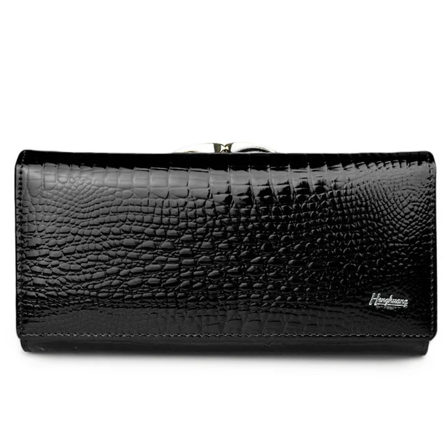 Long Women Genuine Leather Wallet Cow Leather Female Purse Luxury Brand Women's Leather Wallets Alligator Pattern Ladies Purses
