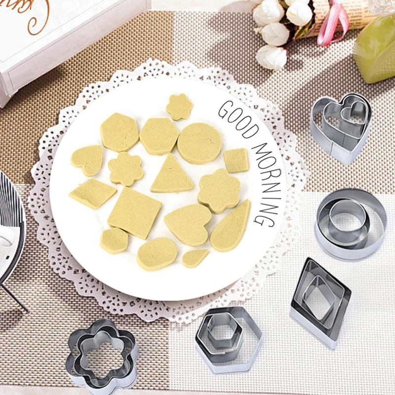 

30Pcs/box Stainless Steel Candy Biscuit Press Stamp Embosser Cookie Cutter DIY Fondant Cake Mold Pastry Decor Baking Accesories