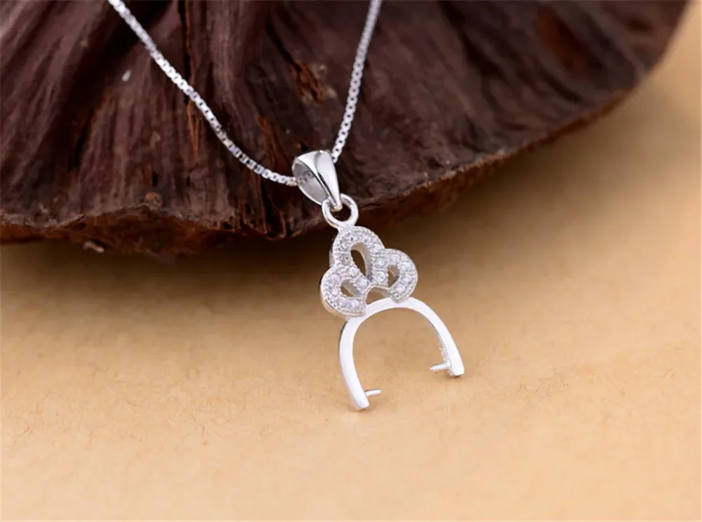 

White Gold Plated 925 Silver Bail Connector Sterling Silver Pendant Pinch Bail For 7mm-10mm Round Beads