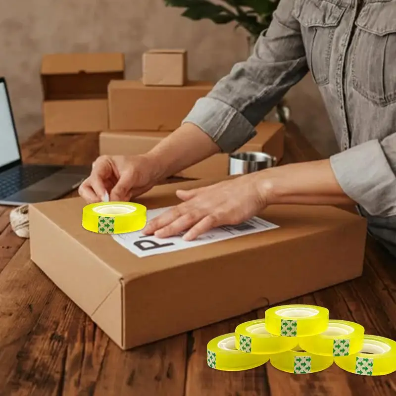 12 Packs Clear Tape Roll Invisible Tape Bulk Transparent Tape Refills Tape for School Craft Job for Correction and Labeling