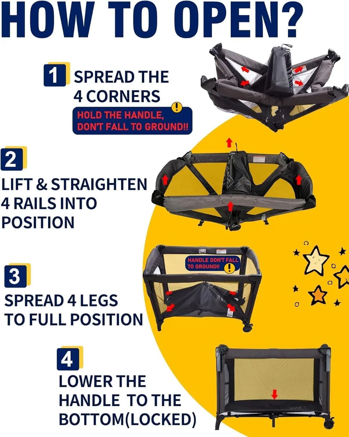 4-in-1 Baby Bassinet Bedside Sleeper with Playard and Changing Table for Newborns, Multi-Functional Crib