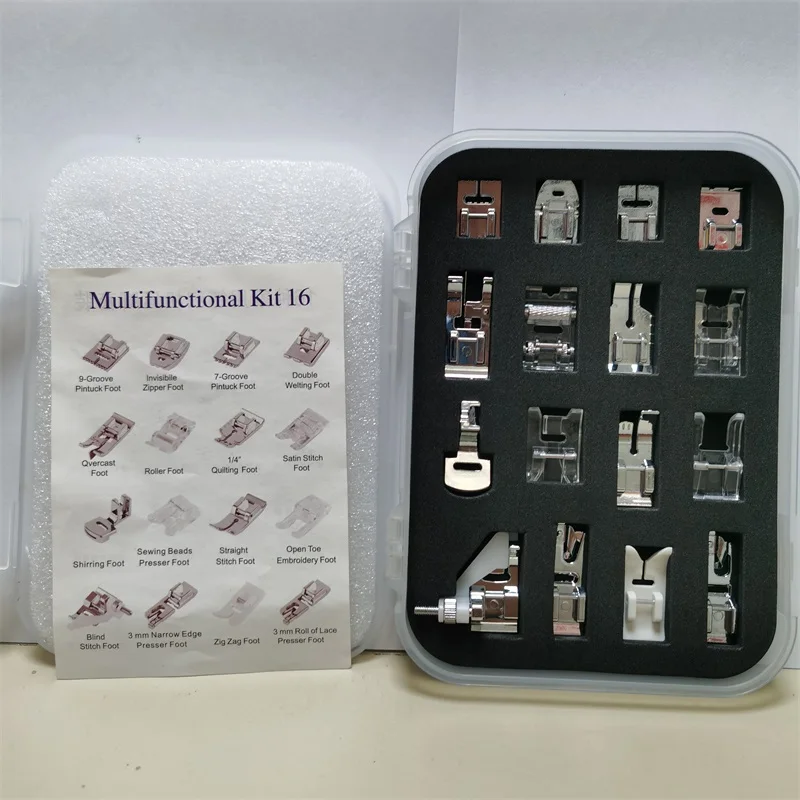 16 32 42pcs Tool Sets Domestic Sewing Machine Braiding Blind Stitch Darning Presser Foot Feet Kit Set For Janome Brother Singer