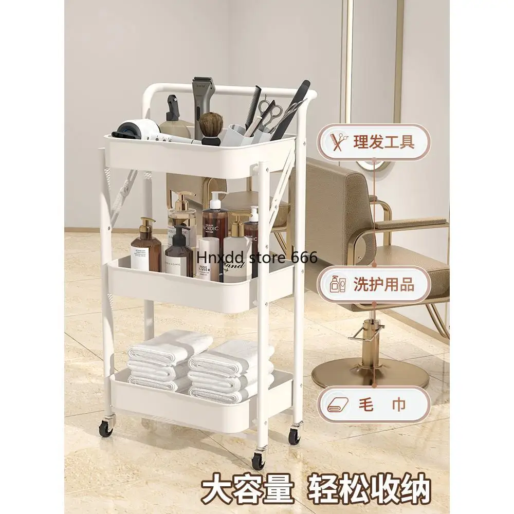 Trolley Organizer With Wheels Furniture for Aesthetics and Beauty Stainless Steel Chariot De Service Hairdressing Carts Portable