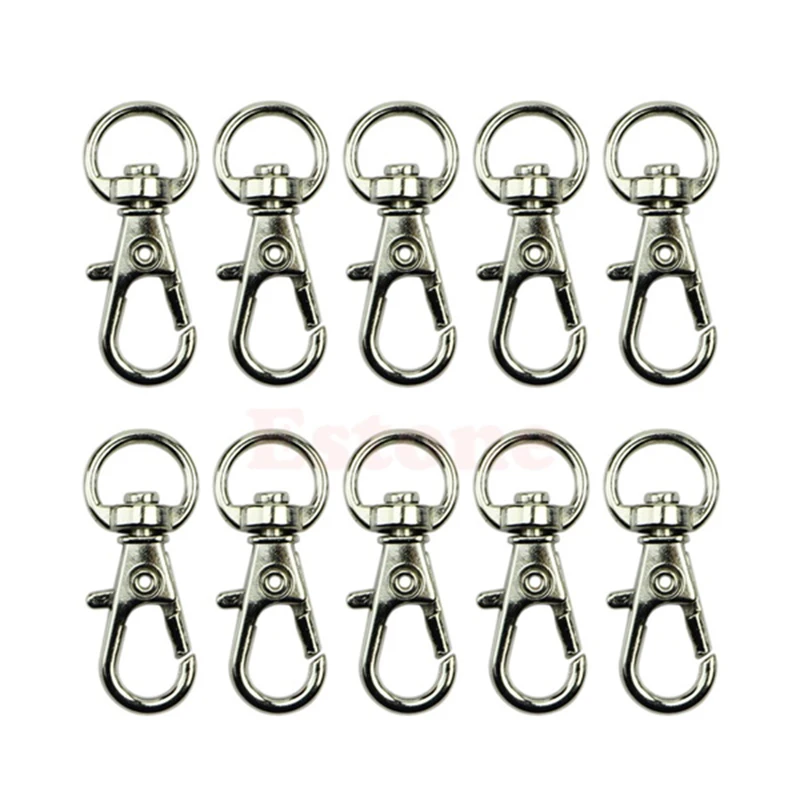 20Pcs Metal Clasp Swivel Trigger Clips Snap Hooks Key Ring Bags DIY Craft Copper & Silver