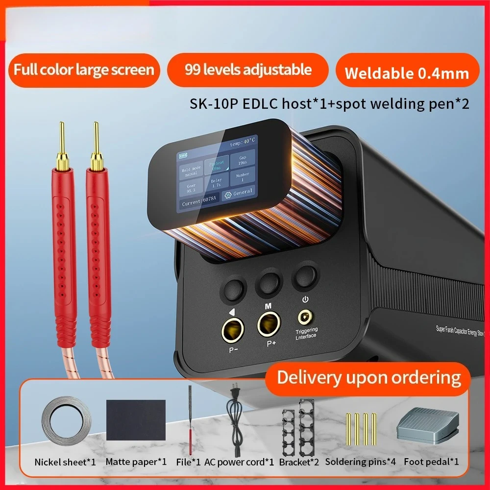 SK-10P 11600W Spot Welder Super Capacitor Spot Welding Machine 99 Gear Adjustable Manual Auto for 18650 Battery