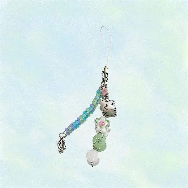 Llavero de cuentas Kawaii para teléfono, colgante de dibujos animados de Anime, para iP 11, libros, cámara, Airpods, bolsa de ropa, Ins, corea, personalizado