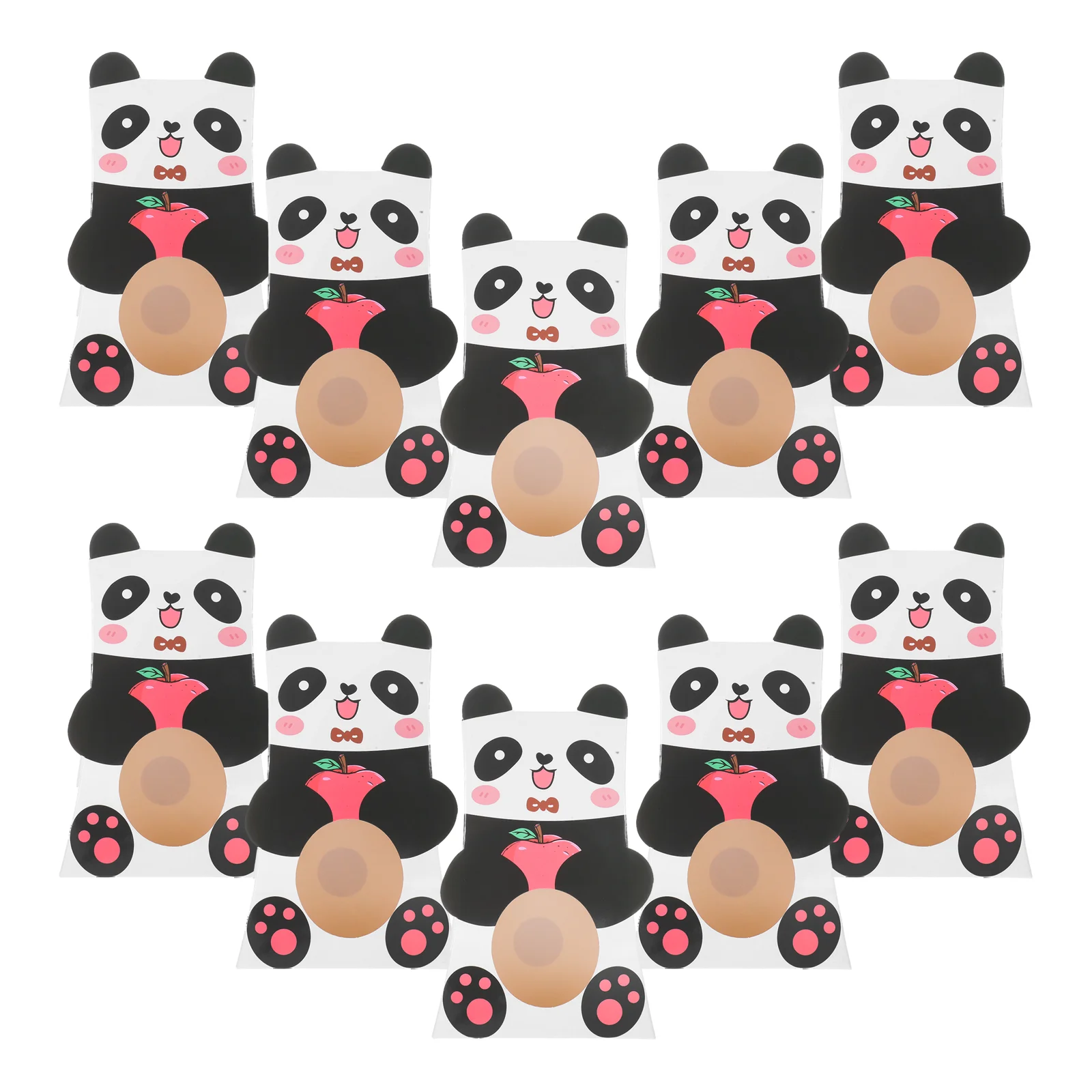 10Pcs Panda Candy Packaging Boxes Cute Cartoon Design Visible Window Unique Shape Party Favors Treat Bags Birthday