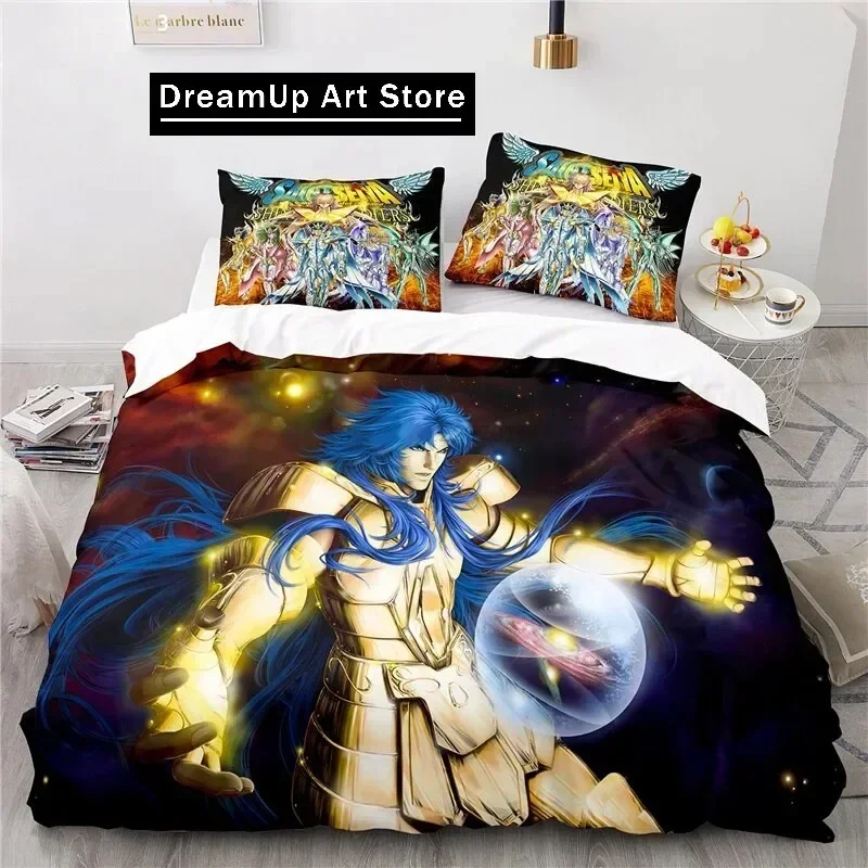 

Anime Saint Seiya Duvet Cover Pillowcase Bedding Set 3Pcs Double Twin Full Queen King Adult Kids Bedclothes Quilt Cover