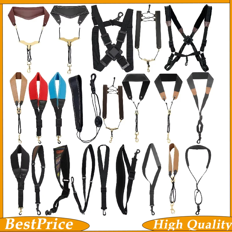 Saxophongurt Saxophon Lanyard Umhängeband Schutz Hals Sax Doppelter Schultergurt Hals für Sopran Tenor Alto