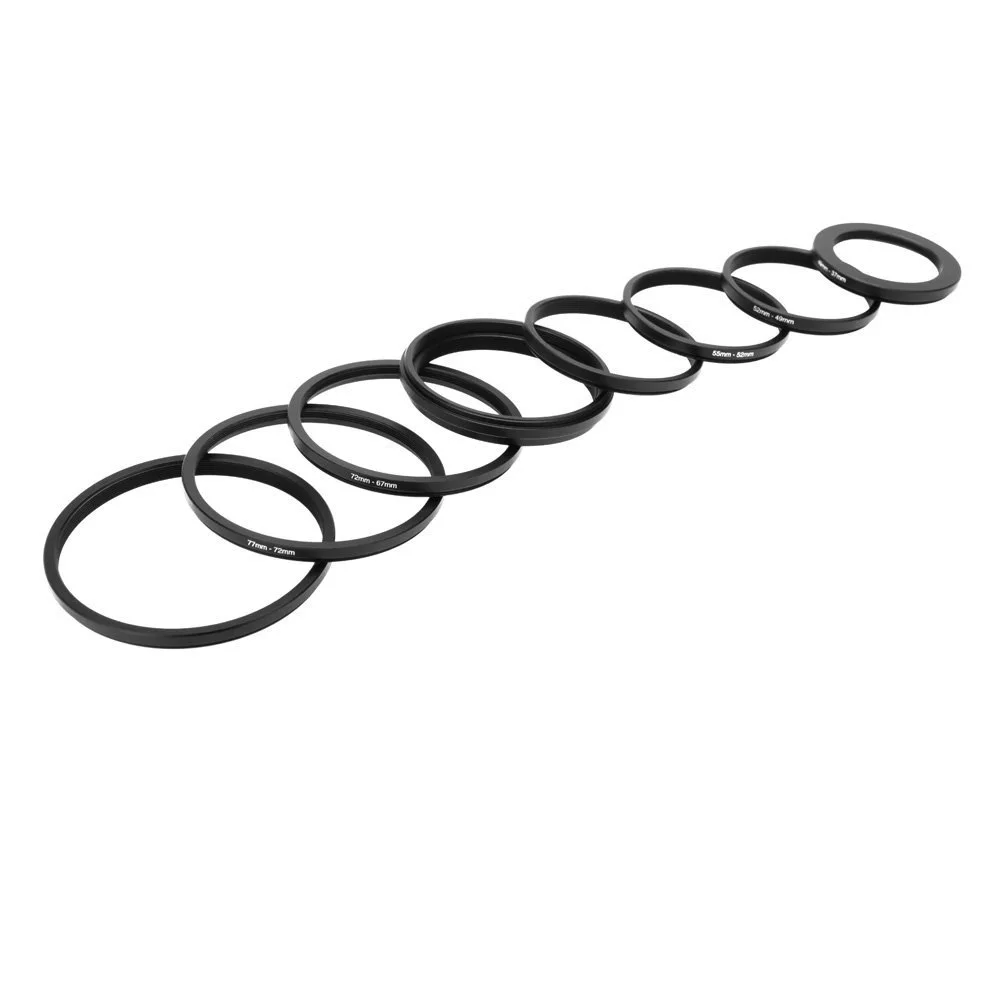 Adaptador de filtro de lente para todas as DSLR, Step Up and Down Ring, kit de montagem, 37-82, 82-37mm, 18pcs