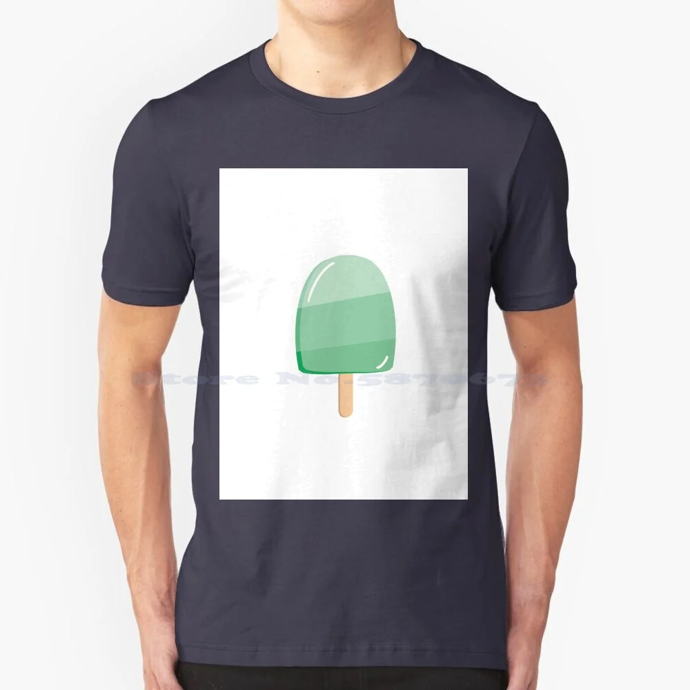 Minty Green Popsicle T Shirt 100% Cotton Tee Hot Summer Days Treats Dessert National Popsicle Day Fresh Mint Spearmint