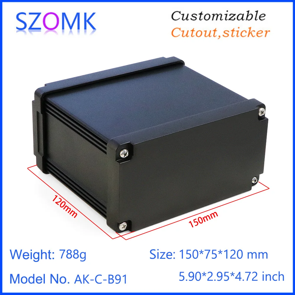 szomk aluminum project box enclosure (1Pcs) 150*75*120mm wall mounting aluminum amplifier switch control instrument boxes