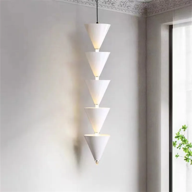 Imagem -04 - Lea Lâmpadas Pendant Lamp Design Italiano para Sala de Dinning Cozinha Design Linear Cone Light Decoração do Quarto Bed Side Hanging Light