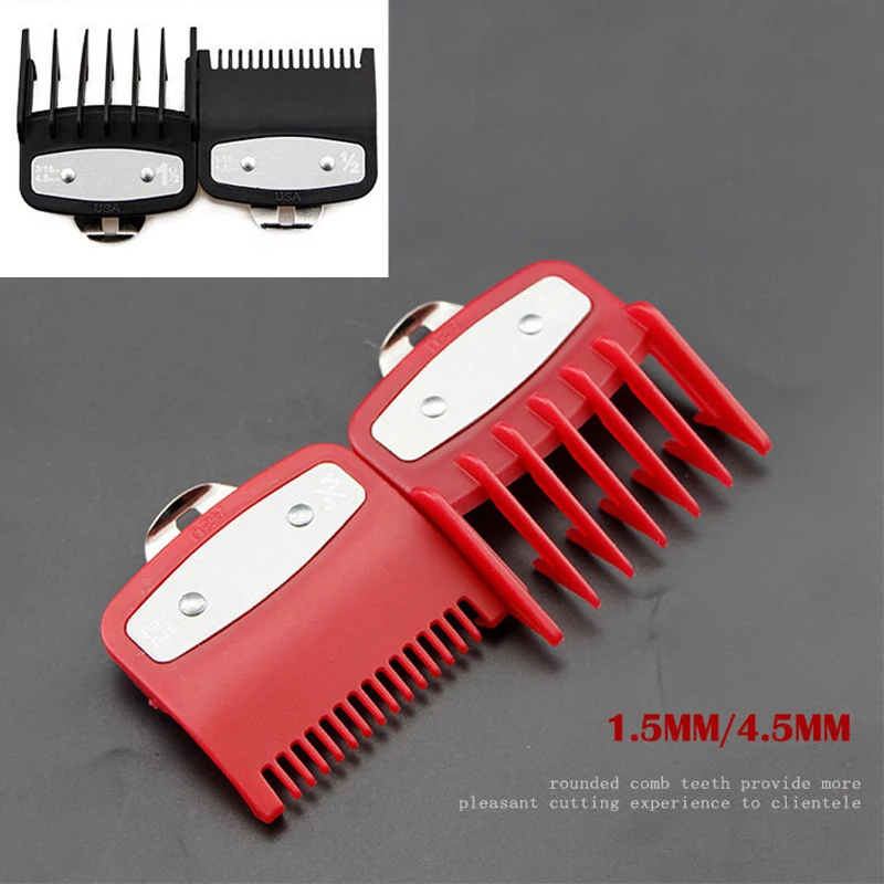 

2Pcs Professional Hair Cutting Guide Comb Clipper Limit Comb Trimmer Cutting Styling Tools Attachment Compatible 1.5mm 4.5mm