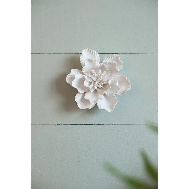 

Handmade Cream Ceramic Flower Wall Decor Accent, 5x2.2 Inches, Unique Floral Art for Home Decoration, Charming Wall Decor for