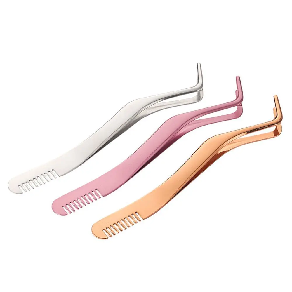 

false eyelashes Stainless steel Eyelash grafting Eyelashes Tweezers with comb Eyebrow Tweezers Eyebrow Pinch Lashes Nipper