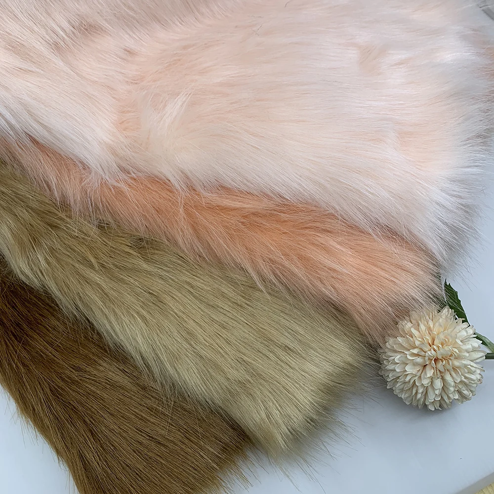 Imitation Fox Fur Plush Fabric 100 Polyester Cosplay Animal Hair 5cm Pile Length Handmade Fabric Jewelry Background Cloth 60cm