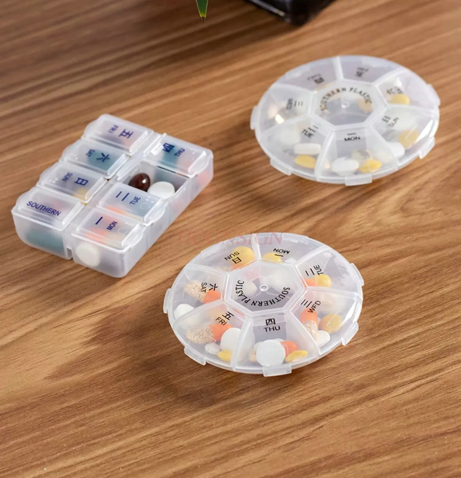 Split Pack Portable Medicine Box 7-Day Pill Storage Box