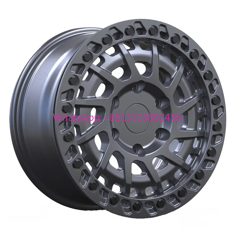 

Beadlock Wheels 15 16 17 18 19 20 21 22 Inch Gray Negative Offset Aluminum Alloy Rims Forged Wheels for Jeep Ford F150 Dodge Ram