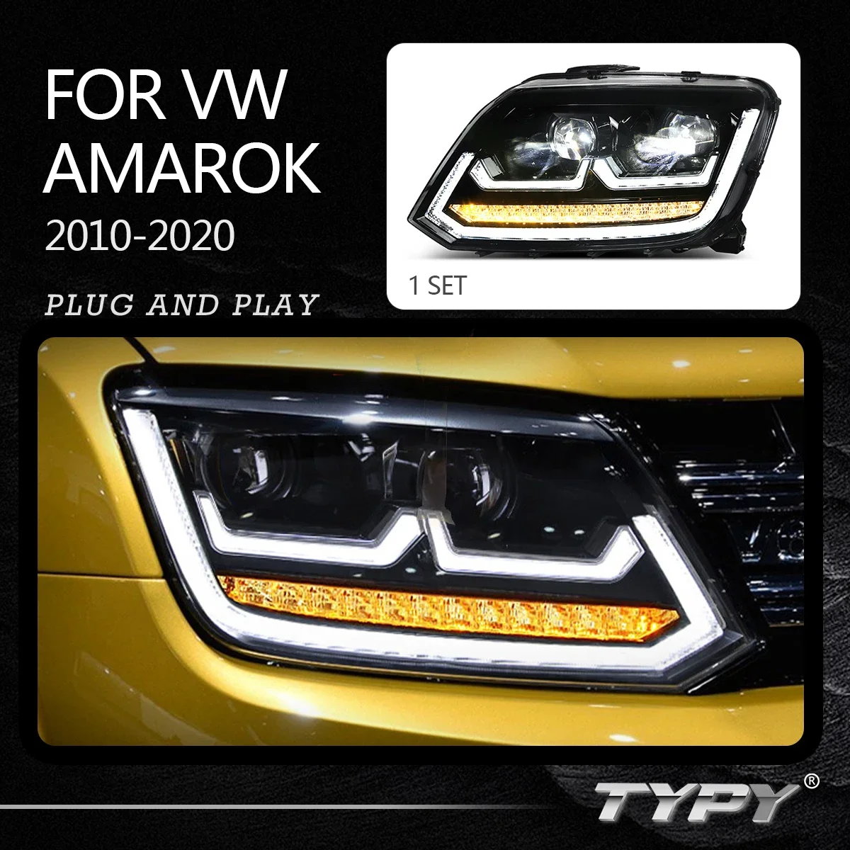 

Car Headlamp Headlights Modified Head Lamp For VW Volkswagen Amarok Head light LED Daytime Running Lights 2010-2020
