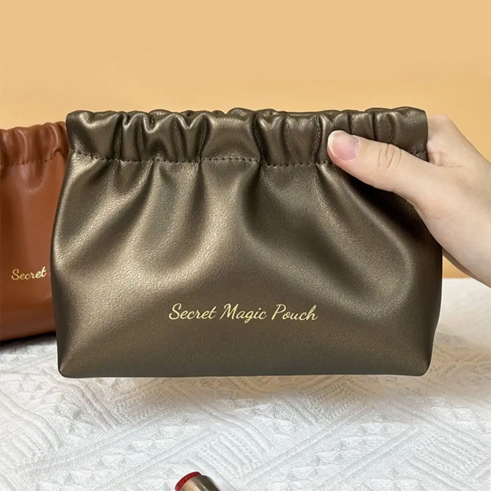 حقيبة تخزين كابل البيانات على الطراز الكوري حقيبة ربيعية من أوراق البولي يوريثان ذاتية الإغلاق بلون سادة حقائب صغيرة حقيبة تخزين حقيبة مستحضرات التجميل للسفر #3