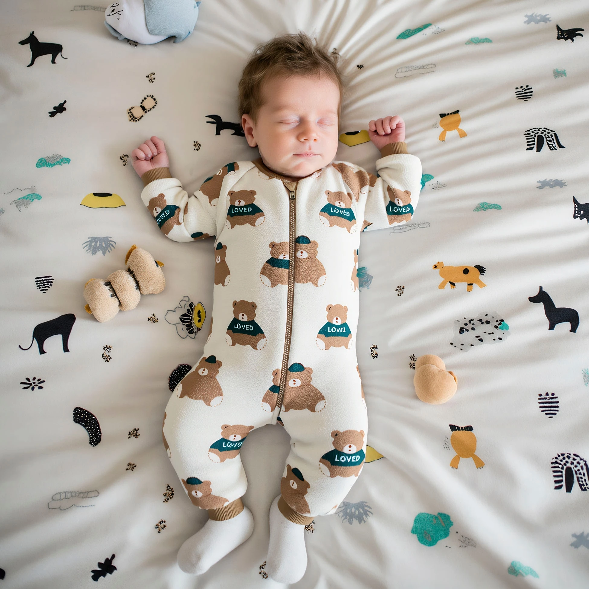 

Fleece Infants Thickened Long Sleeve Jumpsuits Warm Zipper Winter Baby Rompers Clothing Cute Bear