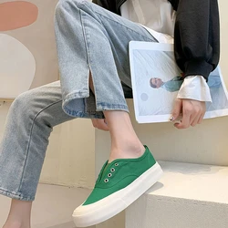 Calzature da donna High on Platform scarpe da donna Canvas Green Slip 39 Casual coreano vulcanizzato per scarpe di Routine quotidiane di qualità di lusso