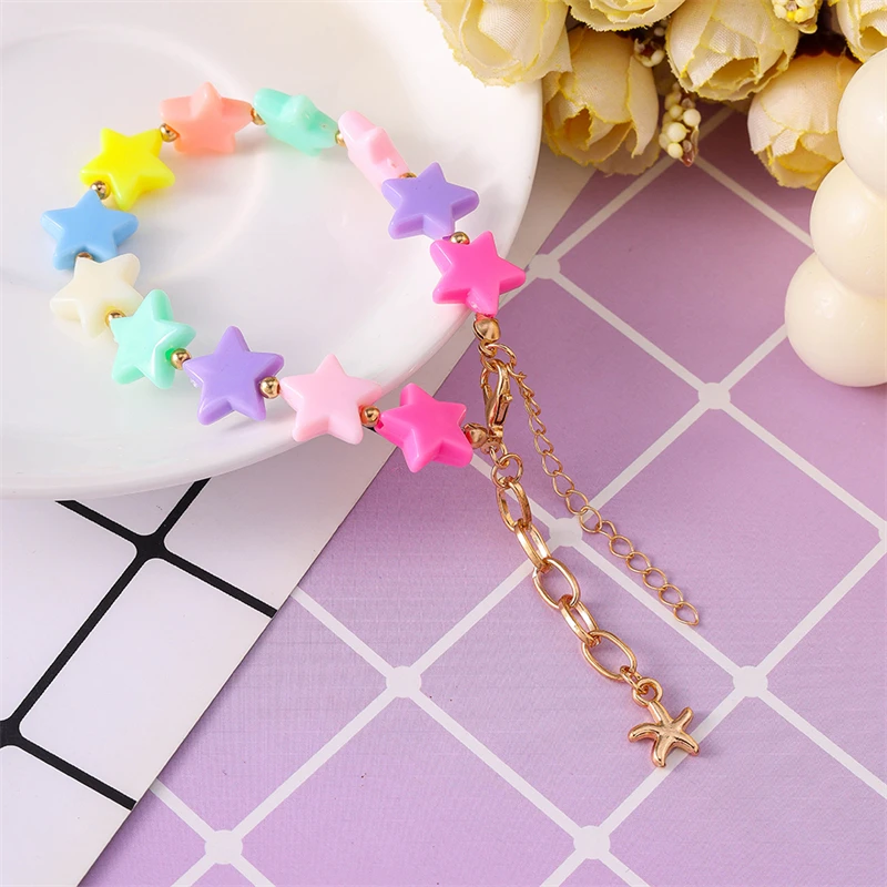 Modisches handgefertigtes buntes Sternperlen-Armband für Frauen und Mädchen, Party, Festival, Schmuck, Geschenke – Detail 6