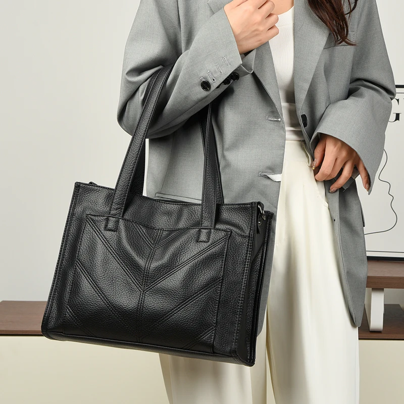 

New Fashion Women's Tote Bags PU Leather Shoulder Bag Crossbody Handbag Casual Designer Satchel Ladies Purses Zipper Office Work