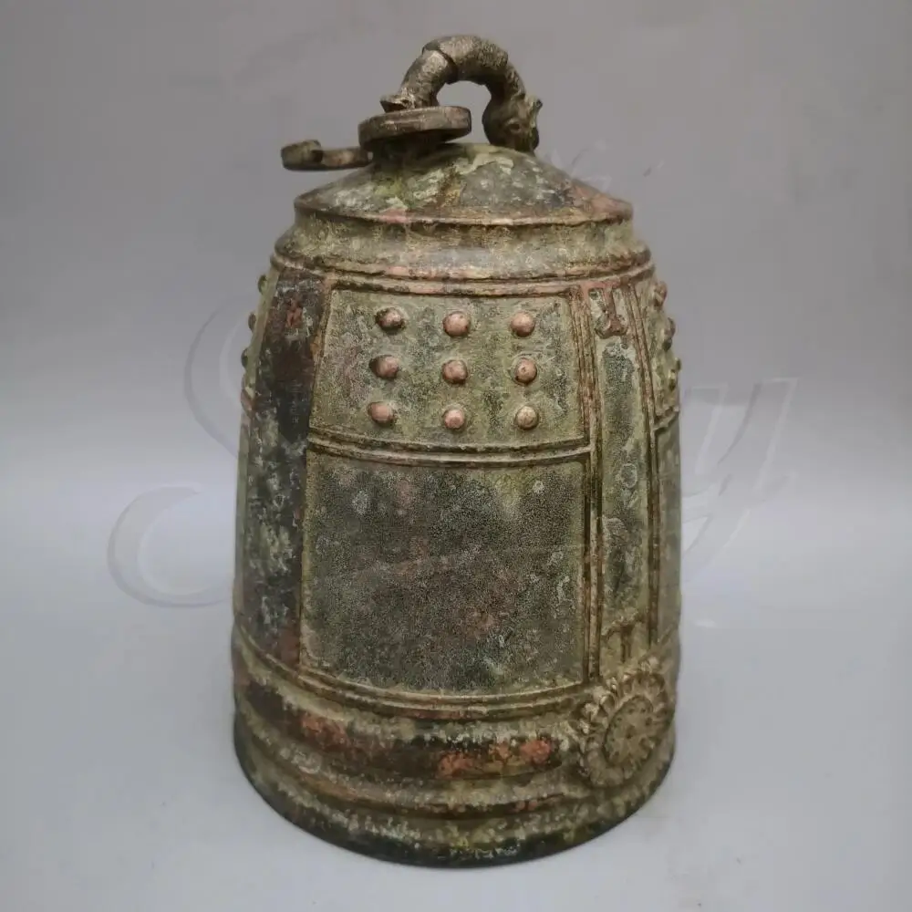 5.5" Old China Buddhism Temple Bronze Exorcism Bell Chung Chimes Clock Fengshui Statues Sacrificial Ornaments