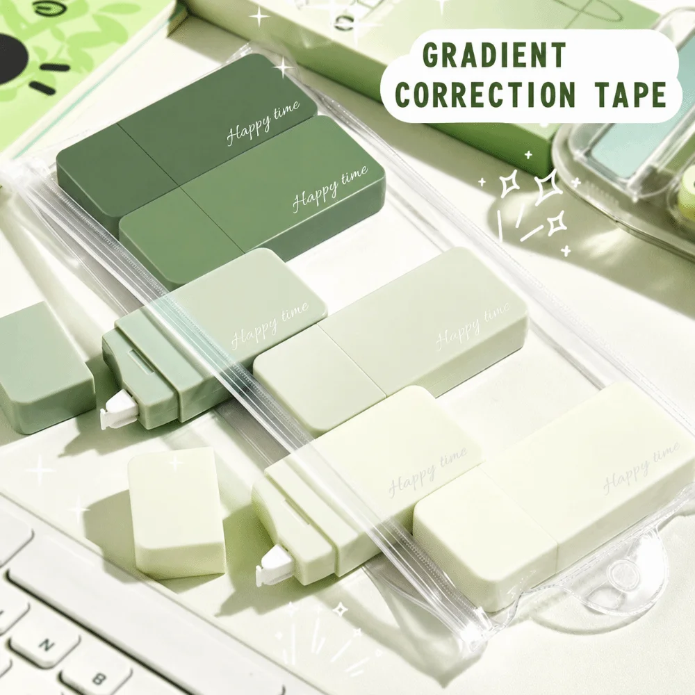 Original Paper Color Correction Tape Gradient Color Smooth Invisible Correction Tape Set Non-Tear White Out Tape