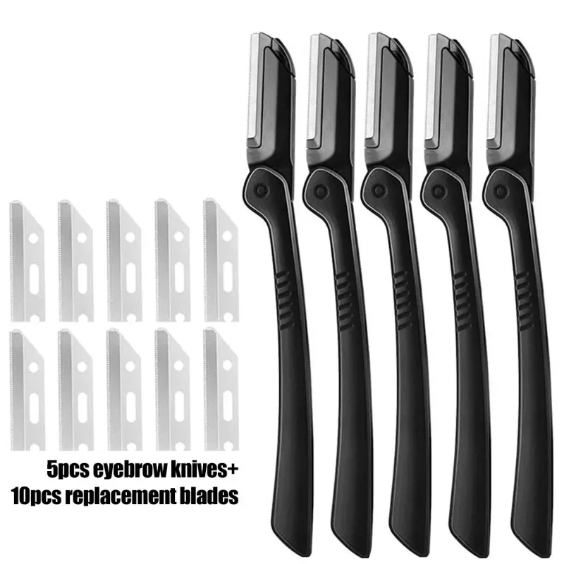 1Set Eyebrow Razor Set Multipurpose Face Razors for Women and Men Dermaplaning Tool Easy To Use Cutter Shaver Blades Makeup Tool