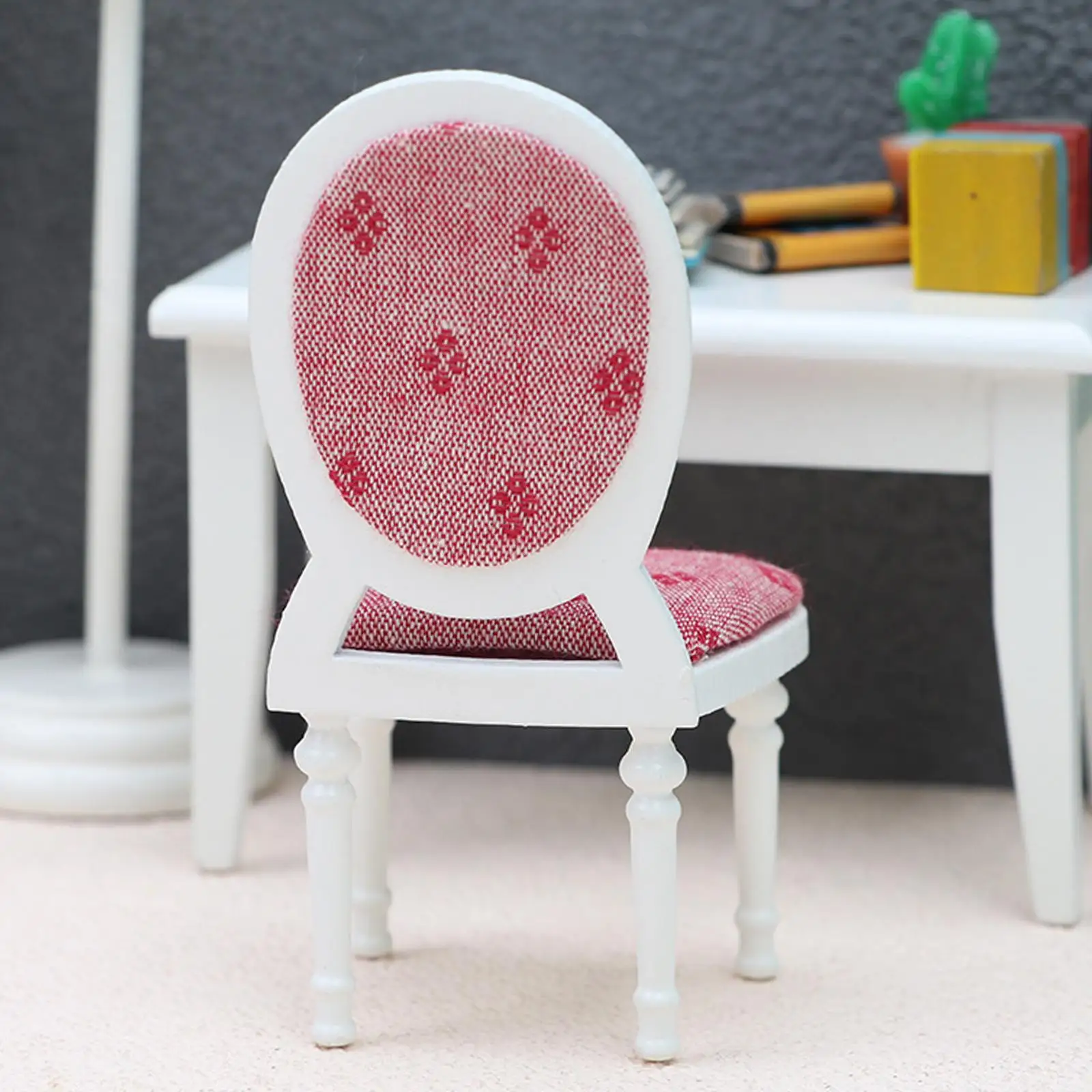 

Miniature Wooden Chair Furniture Life Scene Micro Landscape Kitchen Bedroom 1:12