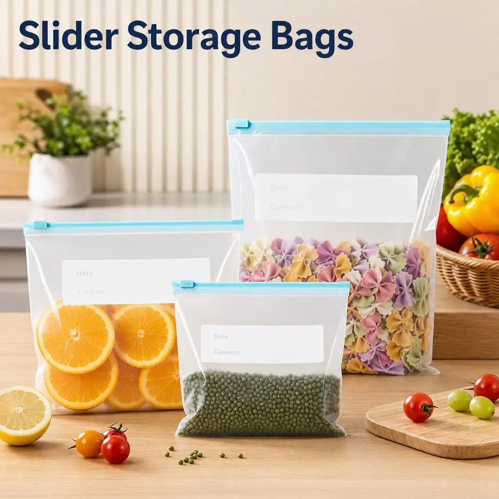 10/15/2pcs Food Grade Thick Fresh-Keeping Sealed Bags Self-Sealing Kitchen Pull Refrigerator Special Bags for Household Use