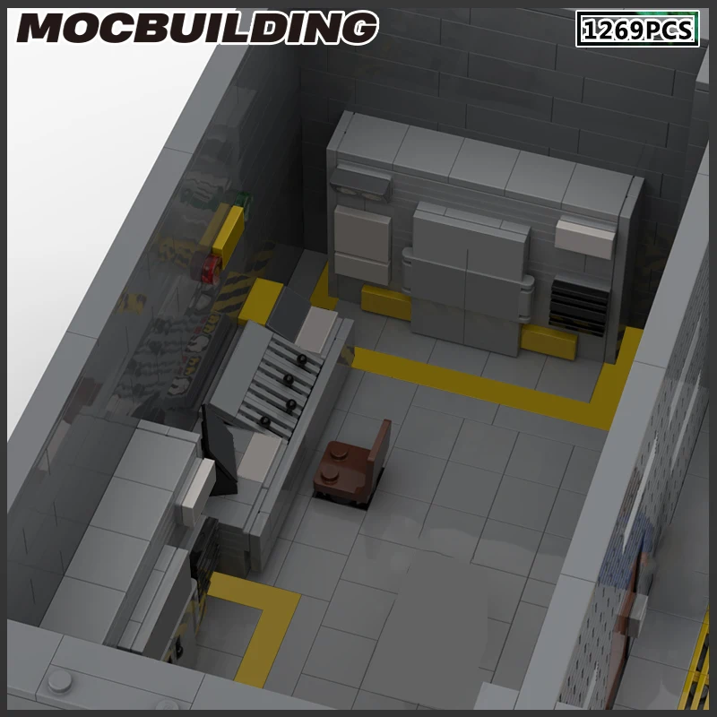 MOC Building Blocks Subway Maintenance Room Urban Traffic Architectural Model DIY Bricks Creative Assembly Toys Christmas