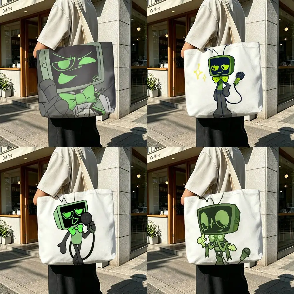 Vee D-Dandys W-World Printed Canvas Tote Bag with Zipper for Work School and Travel