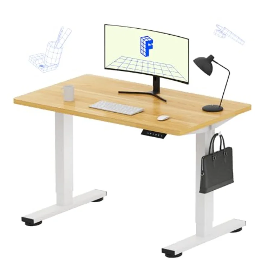 

EN1 One-Piece Standing Desk 40x24 Seamless Desktop Electric Height Adjustable for Home Office Study Rooms Multi-Device Workstat