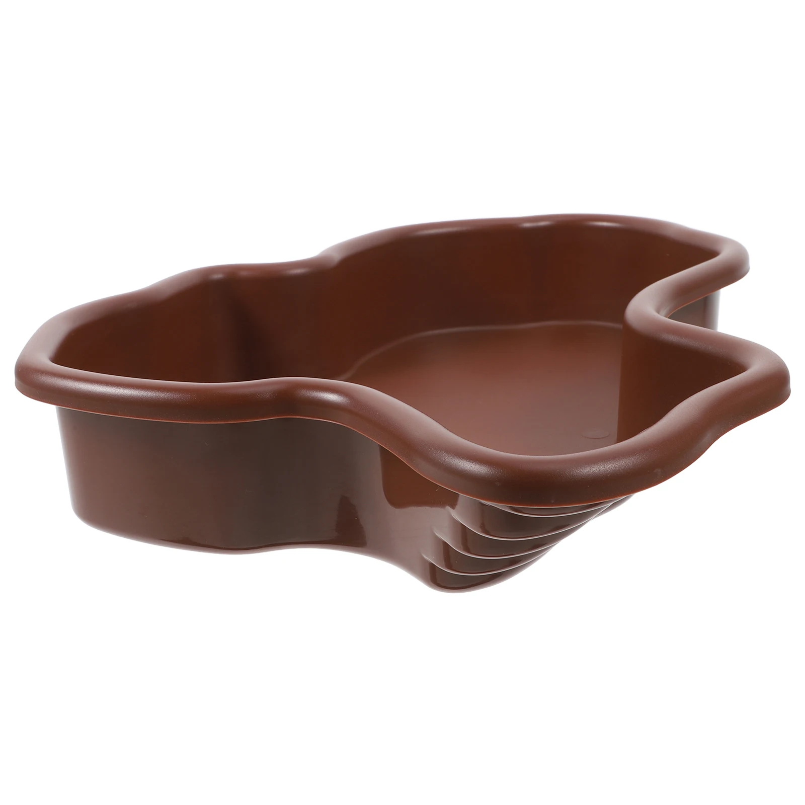 

Turtle Bath Basin Water Bowl Reptile Pool Soaking Tub Durable Feeding Dish Habitat Accessory Large Size