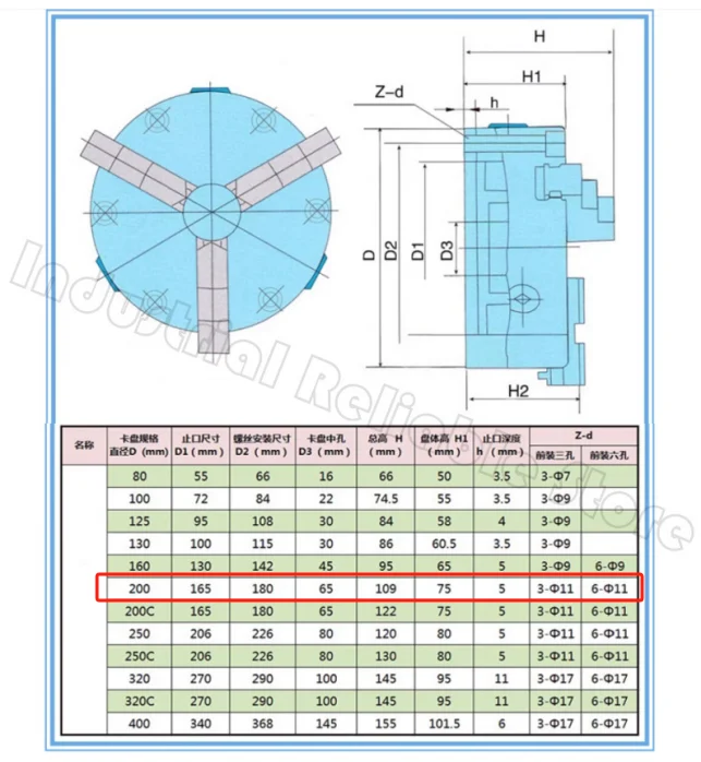 شنت الجبهة مع ستة ثقوب SANOU K11 200 8 "3 مخرطة الفك تشاك دليل المعادن ذاتية التمركز K11-200 تشاك مع مسامير M8 أو M10